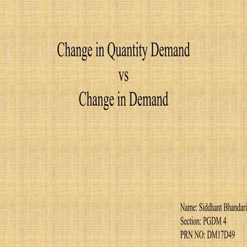 Change in quantity demand vs change in demand