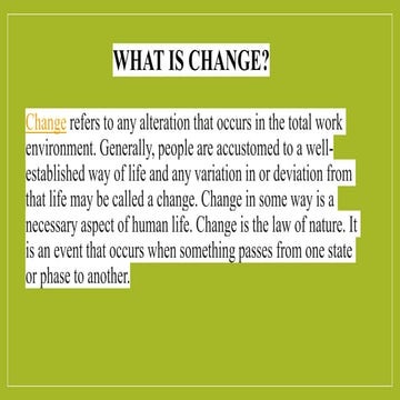 Change in the organization behaviour for mBA students