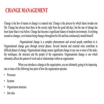 Change management