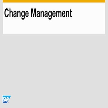 SAP Change Management, Administration Guide
