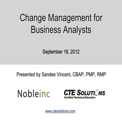 IIBA Ottawa Kick-Off Meeting: Change Management with Sandee Vincent