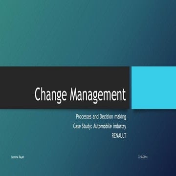 Change management  - HRM - Conflict resolution - Case Study: Renault