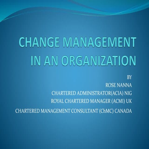 Change management in an organization.20