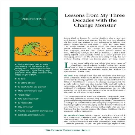 Change management lessons