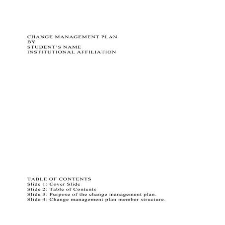 Change management assignment on organizational challenges | PDF