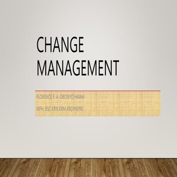 Change management  Kotter and Lewin 