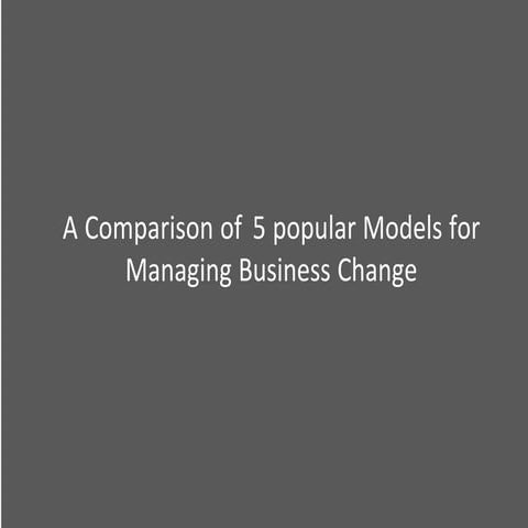 A Comparison of Five popular Models for Managing Business Change