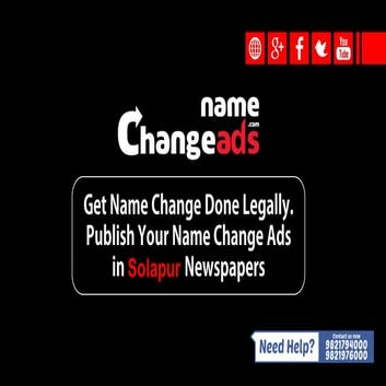 Change of name in solapur, maharashtra 