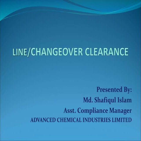 Changeover Clearance