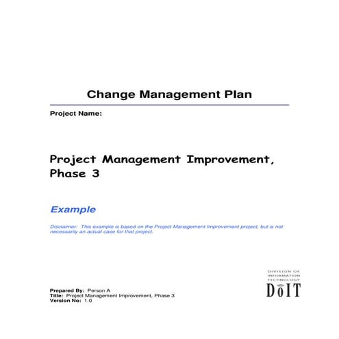 Change Plan Template and Example | PDF