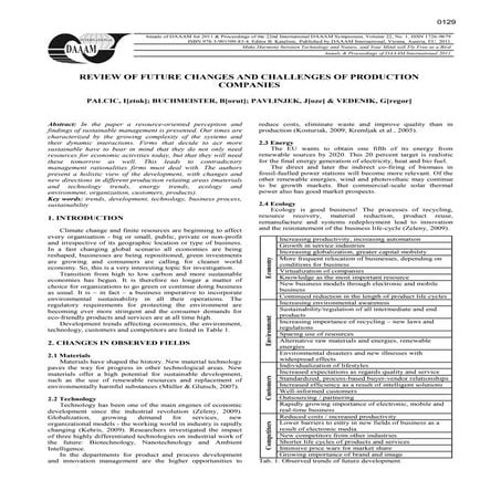 Changes and chalanges of production companies