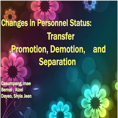 Changes in Personnel Status
