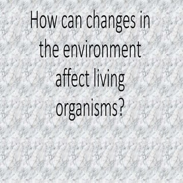 Changes in the environment