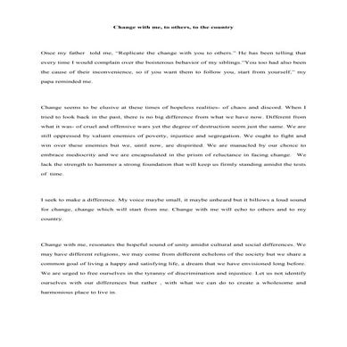 change with me (oration piece)