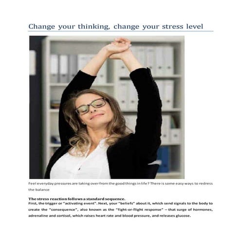 Change your thinking, change your stress level