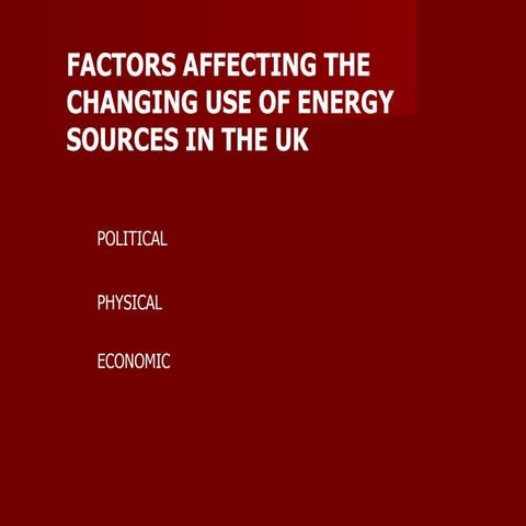Changing Energy Sources  Factors