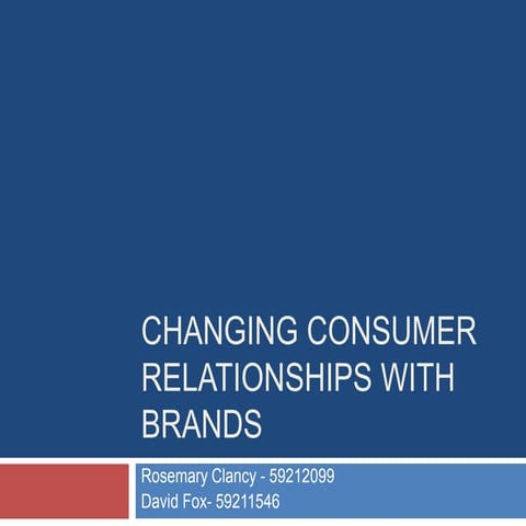 Changing consumer relationships with brands