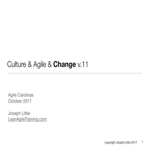 Agile, Culture & Change