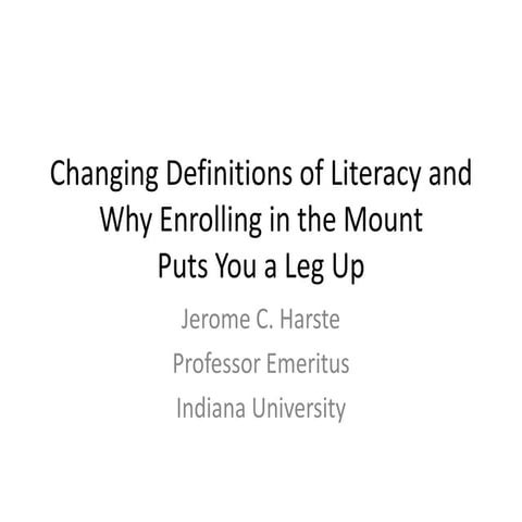Changing definitions---Jerry Harste