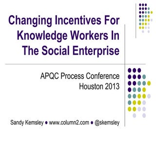 Changing Incentives for Knowledge W...