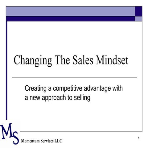 Changing The Sales Mindset