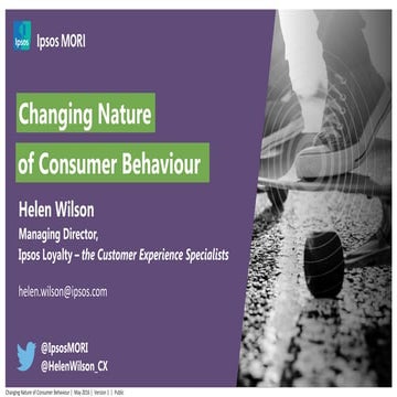 The Changing Nature of Consumer Behaviour