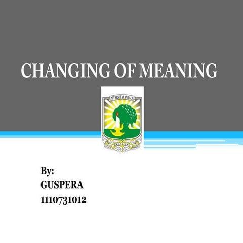 Changing of meaning