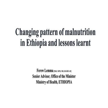 Nutrition policy issues in Ethiopia