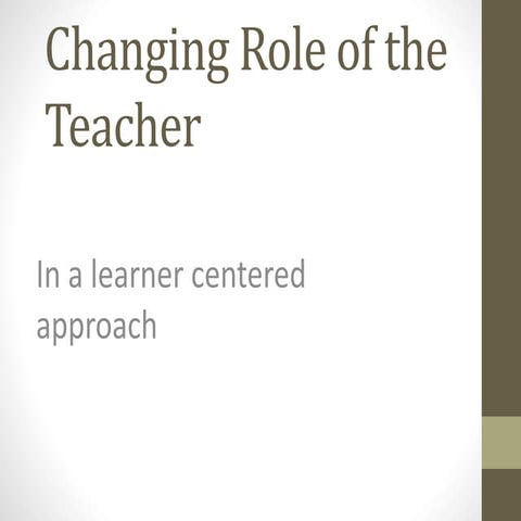 Changing role of the teacher