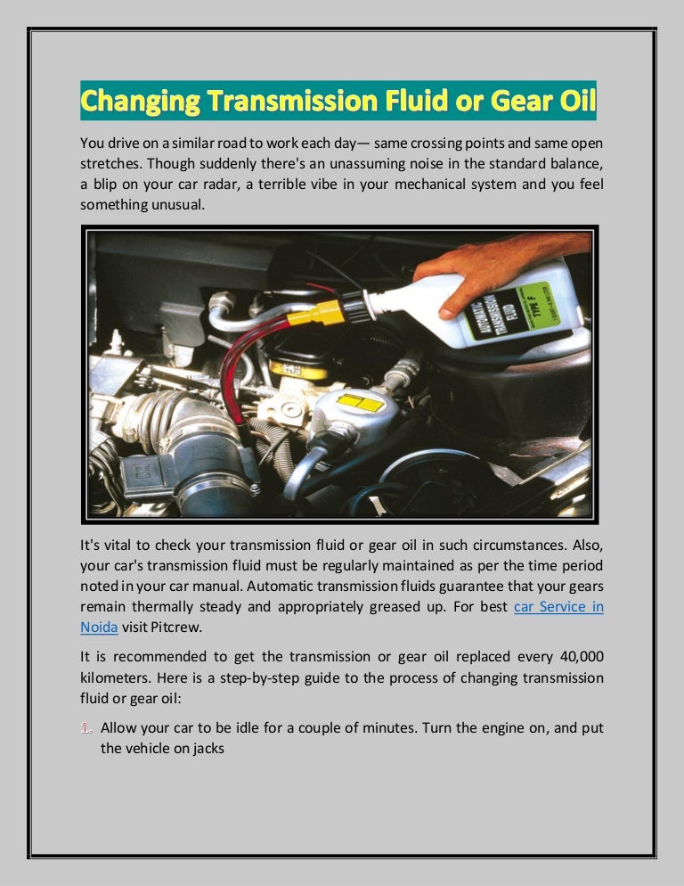 Changing Transmission Fluid Or Gear Oil