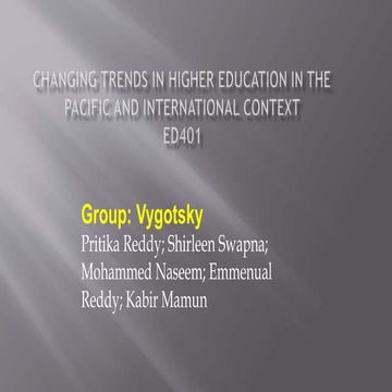 Changing trends in HE in the P&I context