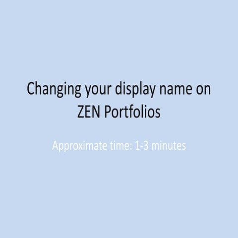 Changing your display name on ZEN Portfolios