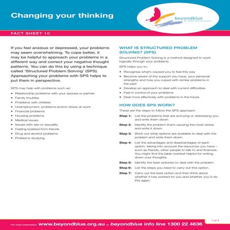 Changing your thinking   cognitive behaviour therapy