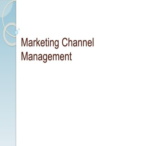 Marketing Channels