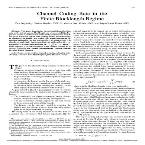 Channel Coding Rate in the Finite Blocklength Regime.pdf