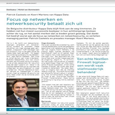 Focus op netwerken en netwerksecurity betaalt zich uit.