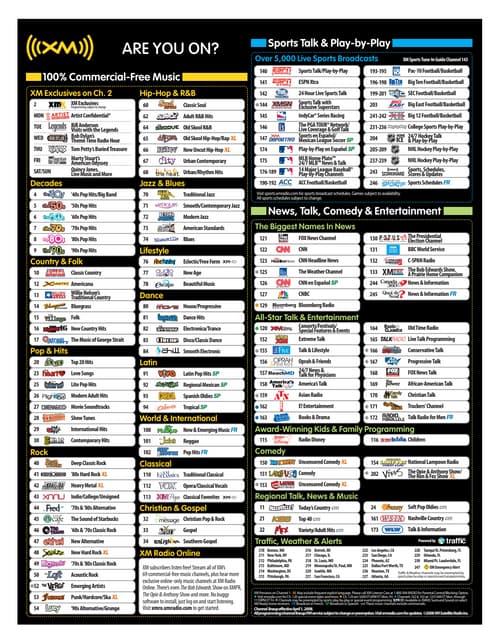 SIRIUS Satellite Radio Channel Guide