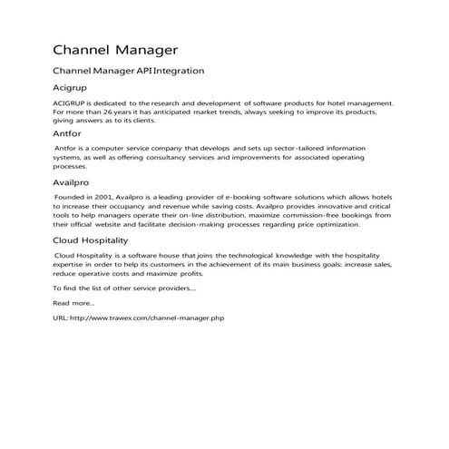 Channel manager