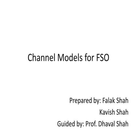 Channel models for fso