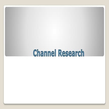 Channel research   media (music)  final