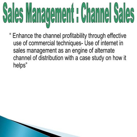 Sales Management : Channel Sales
