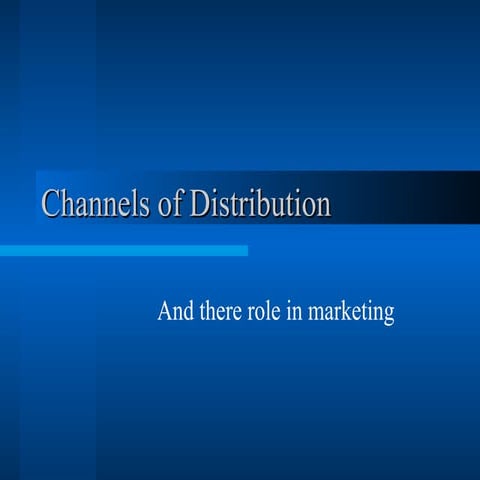 Channels of distribution