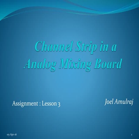 Channel strip in a Analog Mixer