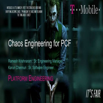 Chaos Engineering for PCF