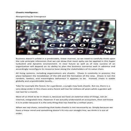 Chaotic intelligence