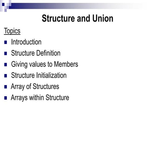 Chap 10(structure and unions) | PPT