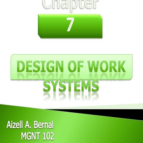 Design of Work Systems