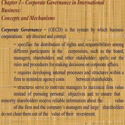 Chap. 1 corporate governance in international business