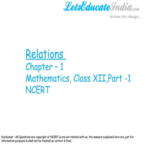 Introductions to Relations