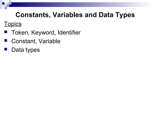 Chap 2(const var-datatype)